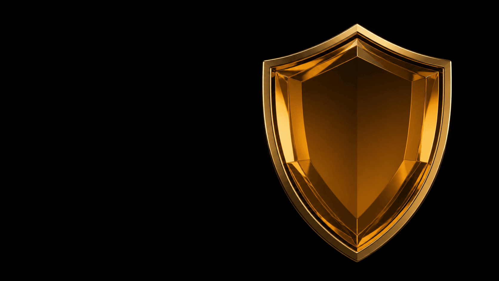 Goldenes Zeqra Shield auf schwarzer Bühne